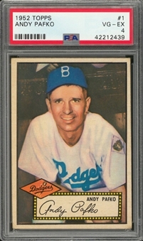 1952 Topps #1 Andy Pafko, Red Back – PSA VG-EX 4